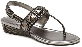 Arturo Chiang Illianna2 Metallic Glitter Wedge Sandals