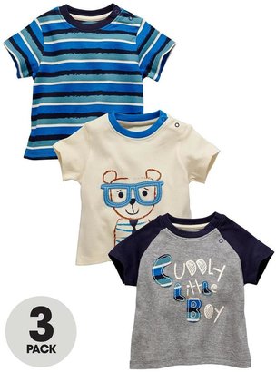 Ladybird Baby Boys Bear T-shirts (3 Pack)
