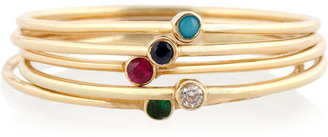 Jennifer Meyer Set of five 18-karat gold multi-stone stackable rings