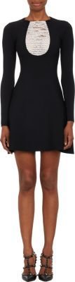 Valentino Compact Knit Fit-and-Flare Dress