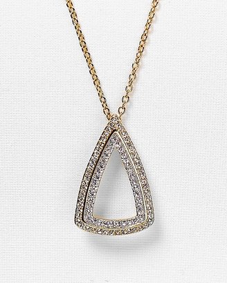 Nadri Pave Two Tone Triangle Pendant Necklace, 26"