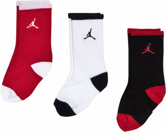 Air Jordan Pack of 3 Black, Red and White Speckle Gripper Infant High Socks