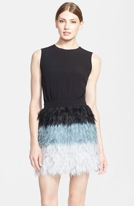 Victoria Beckham Victoria, Organza Feather Skirt Crepe Dress