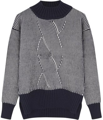 Suno Monochrome striped wool jumper