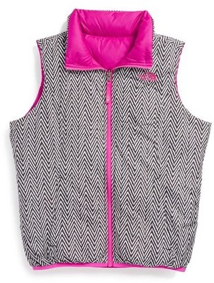 The North Face 'Moondoggy' Reversible Water Repellent Vest (Little Girls)