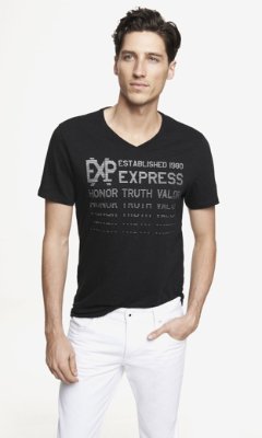 Express Slub Graphic Tee - Exp Stack Stripe