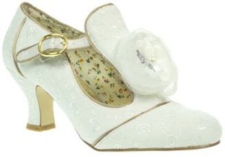 Perfect Ivory Corsage Detail Mid Heel Court Shoes
