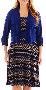 JCPenney Perceptions Chevron Print Dress with Jacket – Plus