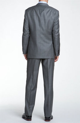 Hickey Freeman Grey Sharkskin Suit