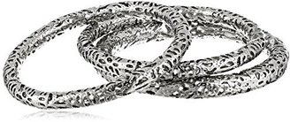 Kendra Scott Filagree" Rhodium-Plated Lucca Bangle Bracelet, Set of 3