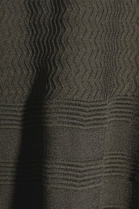 Donna Karan Ribbed stretch-knit flared skirt