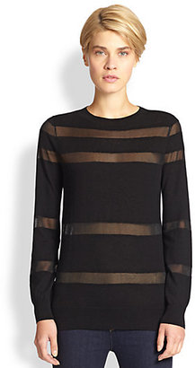 Saks Fifth Avenue Sheer-Striped Sweater