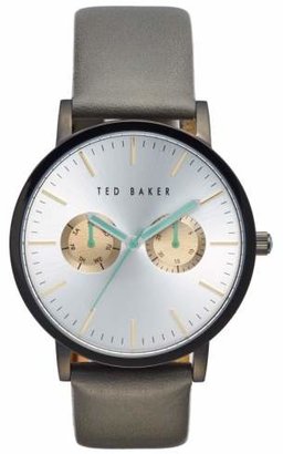 Ted Baker Multifunction Leather Strap Watch, 40mm