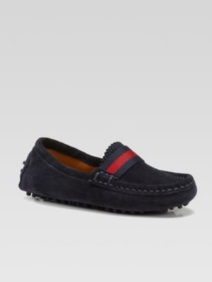 Gucci Infant's & Toddler's Suede Web Driver Moccasins