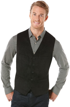 Perry Ellis Big and Tall Solid Textured Velvet 5 Button Vest