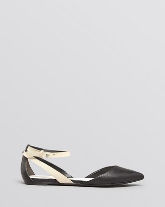 Enzo Angiolini Pointed Toe Ankle Strap Flats - Christaz