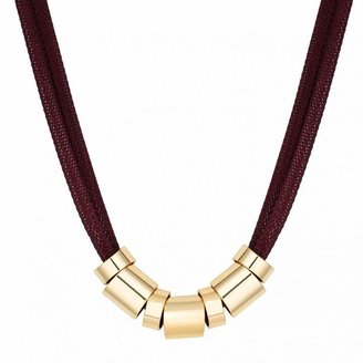 Principles - Designer Burgundy Mesh And Gold Ring Necklace
