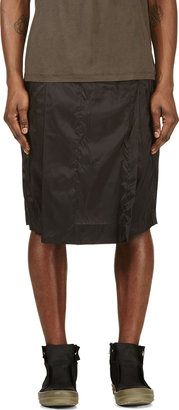 Rick Owens Black Hybrid Sarouel Shorts