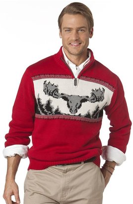 Chaps moose 1/4-zip sweater - big & tall
