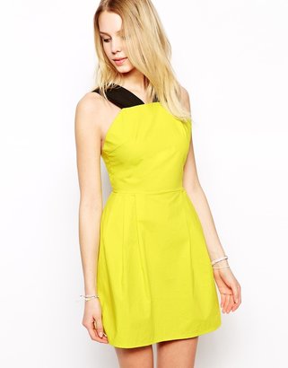 Fashion Union Skater Dress With Wide Straps - Yellow