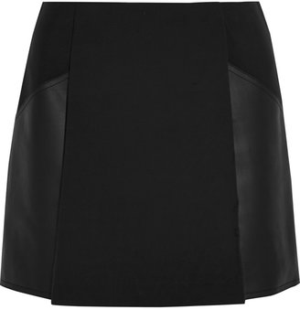 3.1 Phillip Lim Leather-paneled woven skirt