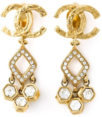 Chanel Vintage logo drop earrings