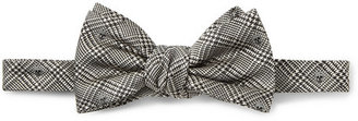 Alexander McQueen Skull-Embroidered Prince of Wales Check Silk Bow Tie