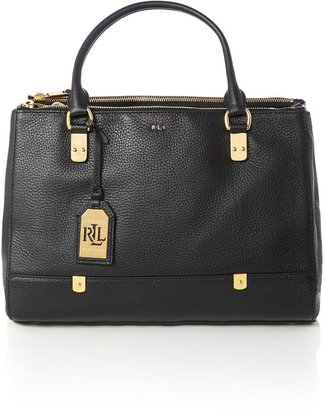 Lauren Ralph Lauren Black triple zip satchel bag