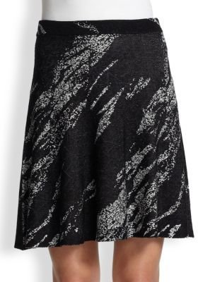 BCBGMAXAZRIA Karlie Silk-Blend Marble Jacquard Skirt