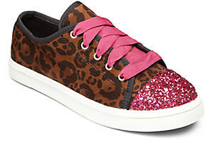 Dolce Vita Kid's Sparkle-Toe Leopard Print Sneakers