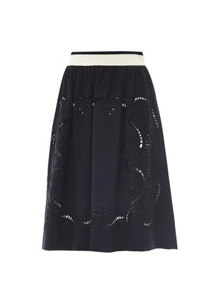Preen by Thornton Bregazzi Talon embroidered crepe skirt