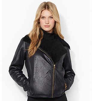 Lauren Ralph Lauren Asymmetrical-Zip Moto Jacket