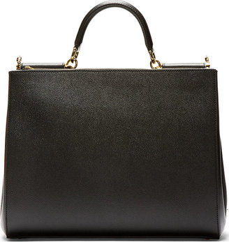 Dolce & Gabbana Black Leather Miss Sicily Shopper Bag