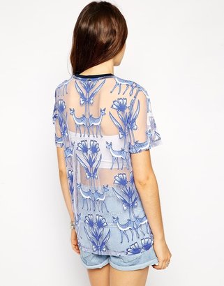 ASOS T-Shirt in Magical Woodland Burn Out Print