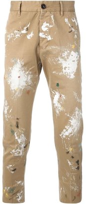 (+) People +PEOPLE paint splattered skinny trousers