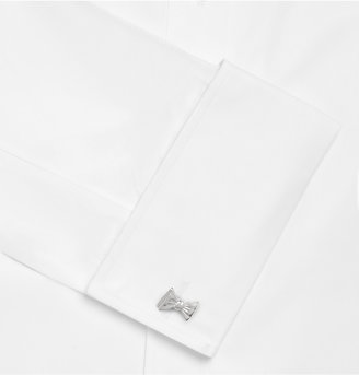 Lanvin Bow Tie Rhodium-Plated Cufflinks