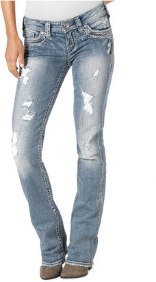 Silver Jeans Juniors' Aiko Destroyed Bootcut Jeans