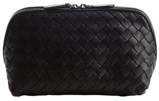 Bottega Veneta black intrecciato leather small cosmetics case