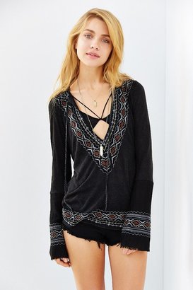 Urban Outfitters Ecote Embroidered Tunic Top