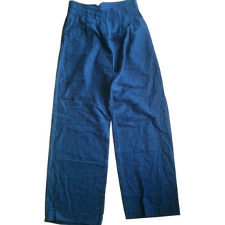 Topshop Blue Wool Trousers
