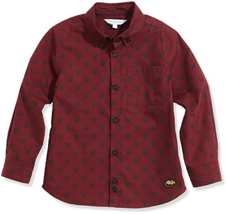 Little Marc Jacobs Boys' Tiger-Print Woven Shirt, Dark Red