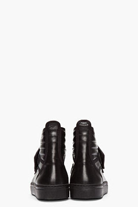 Raf Simons Black leather velcro high-tops