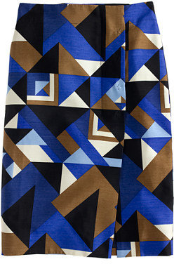 J.Crew Petite Collection pencil wrap skirt in cubist print