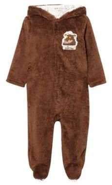 The Gruffalo Babies brown Gruffalo fleece romper suit