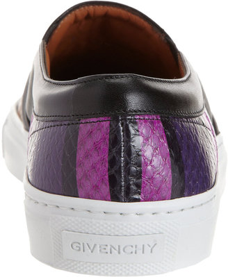 Givenchy Striped Snakeskin Slip-On Sneaker
