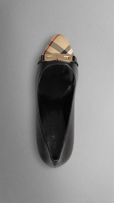 Burberry Horseferry Check Leather Pumps