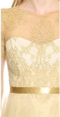 Notte by Marchesa 3135 Notte by Marchesa Metallic Lace Cocktail Dress