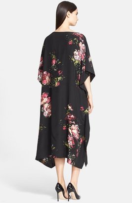eskandar Floral Print Silk Kaftan Dress