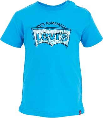 Levi's Turquoise Scribble Branded Tee