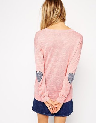 ASOS Jumper With Heart Elbow Patch